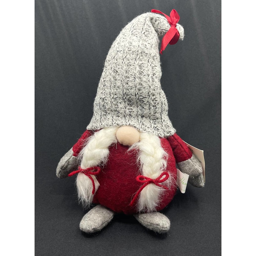 Winter Gnome 12 inch Figure Gray and Red